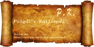 Polgár Kalliopé névjegykártya